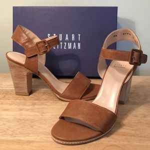 New Stuart Weitzman heel sandal brown leather